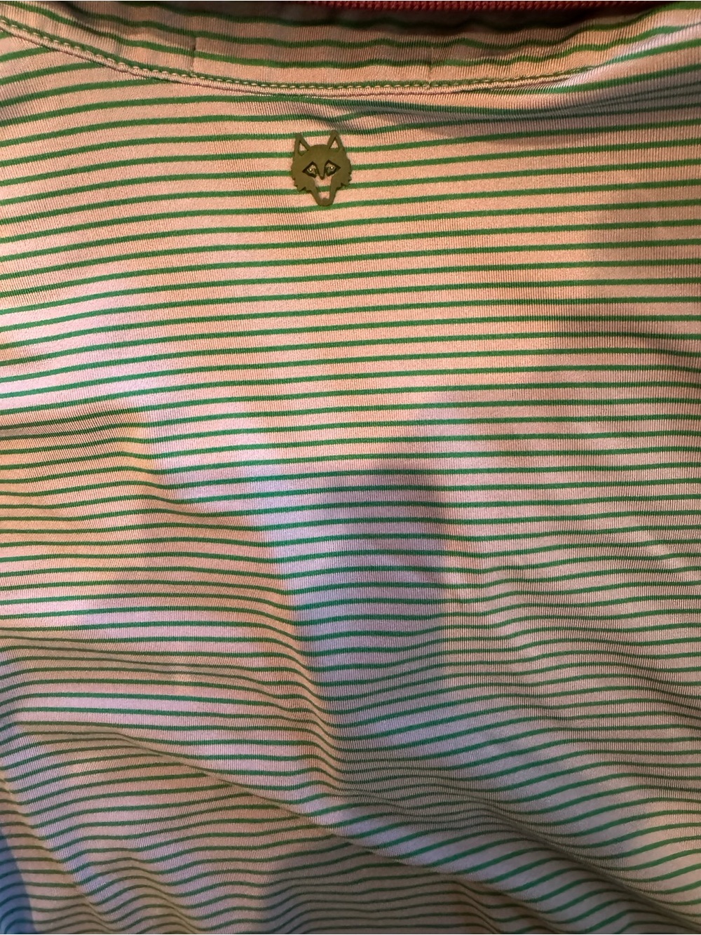 Greyson White Polo with Green Micro-Stripes